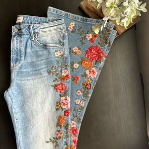 Driftwood Embroidered Denim Farrah Flare